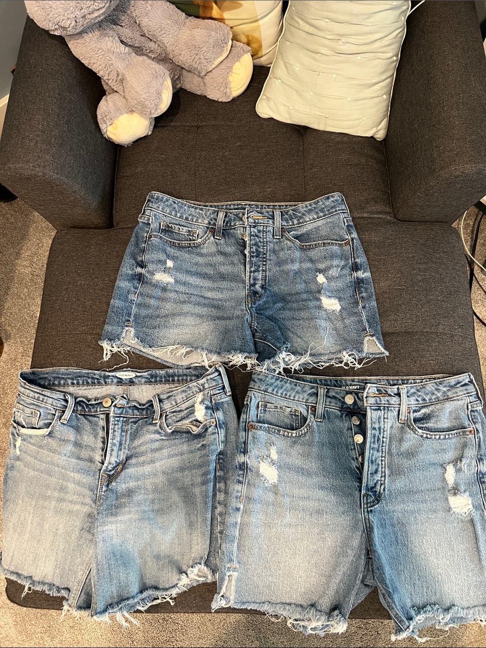Lot of 3 pairs of Old Navy Distressed Denim Shorts